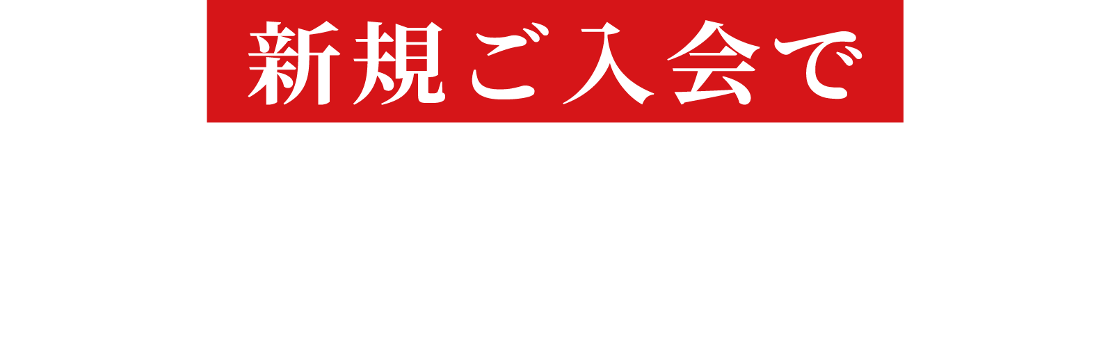 新規ご入会で5つのオリジナル特典