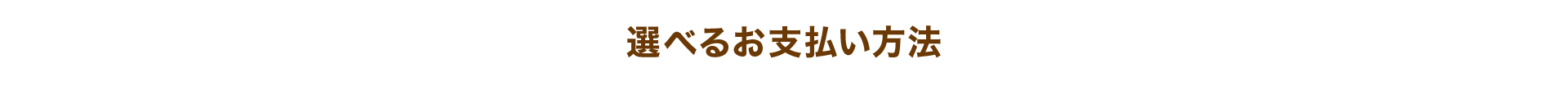 選べるお支払い方法 Payment Methods